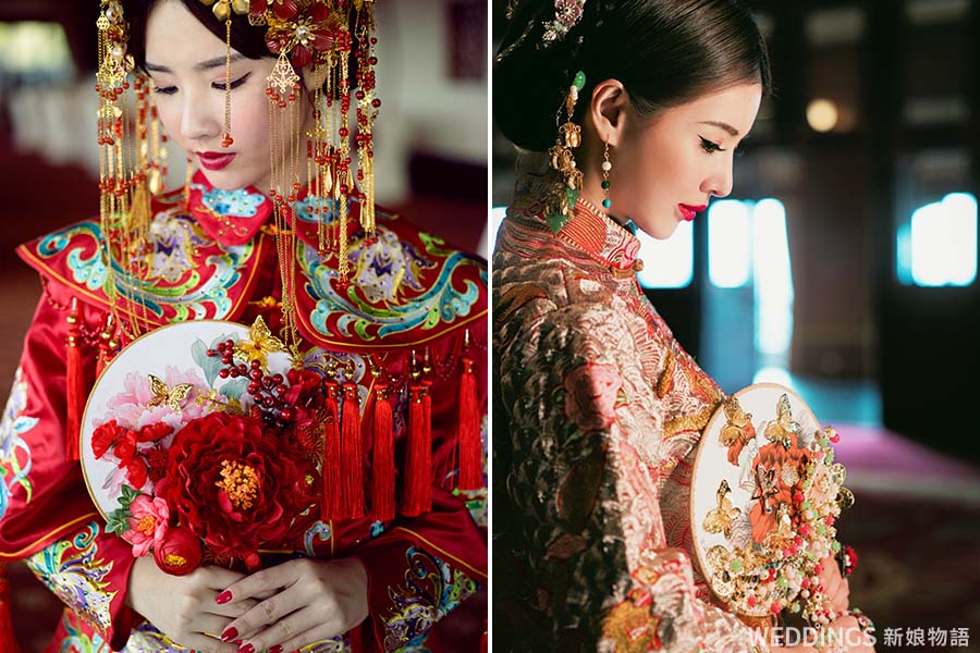 超完整!拍中式婚紗照攻略|掌握這些重點讓妳化身氣場超強的宮廷美人 中式禮服,繡禾服,中國風婚紗,中式新娘造型,中式捧花